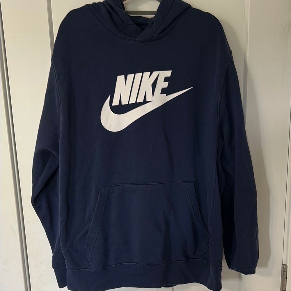 Nike Blue and White Sweatshirt Hoodie